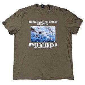 Mid Atlantic Air Museum 33rd Annual World War 2 Weekend T-Shirt Size XXL